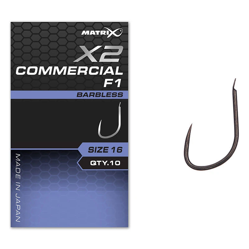 Matrix X2 Commercial F1 Barbless Spade End Hooks